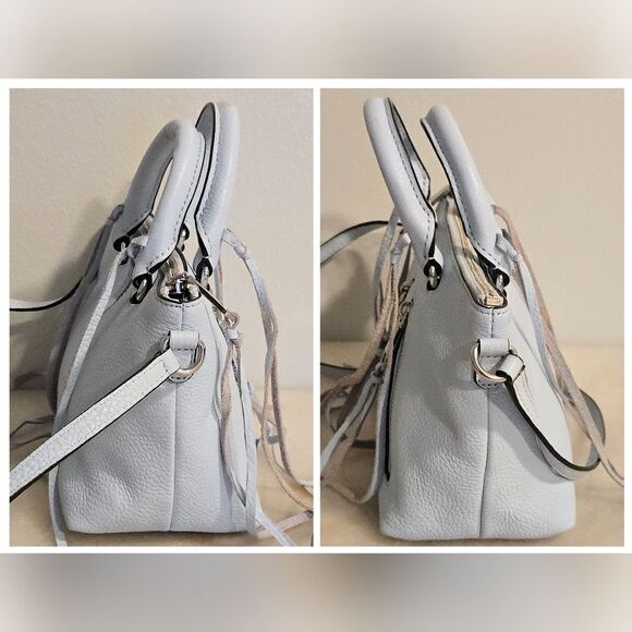 REBECCA MINKOFF Micro Moto Satchel Crossbody Bag in Bleached Blue - Picture 5 of 8